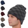 Autumn and Winter Knitted Hat Fleece Plaid Wool Hat Men's Pullover Hat Outdoor Women's Warm Hat Windproof Hat