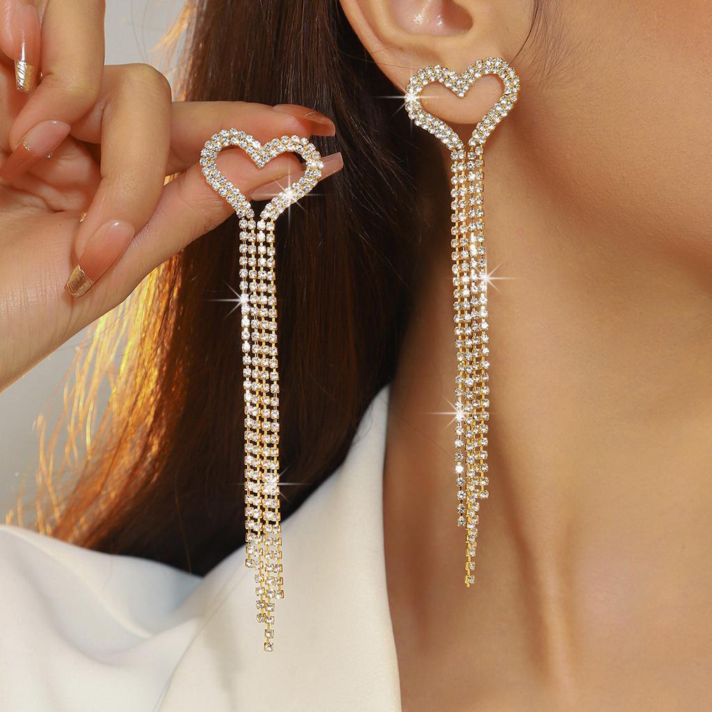 Delicate Long Fringed Love Earrings