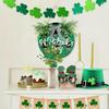 St. Patrick's Day Artificial Shamrock Plant Picks Glitter Four Leaf Clover Berries Stems for Flower Arrangements Irish Vase Home Table Centerpiece