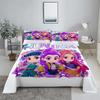 ZOEY D-Demon Hunters K-pop Bed Sheet Set 3D Printed Bed Flat Sheet With Pillowcase Bed Linen King Queen Size