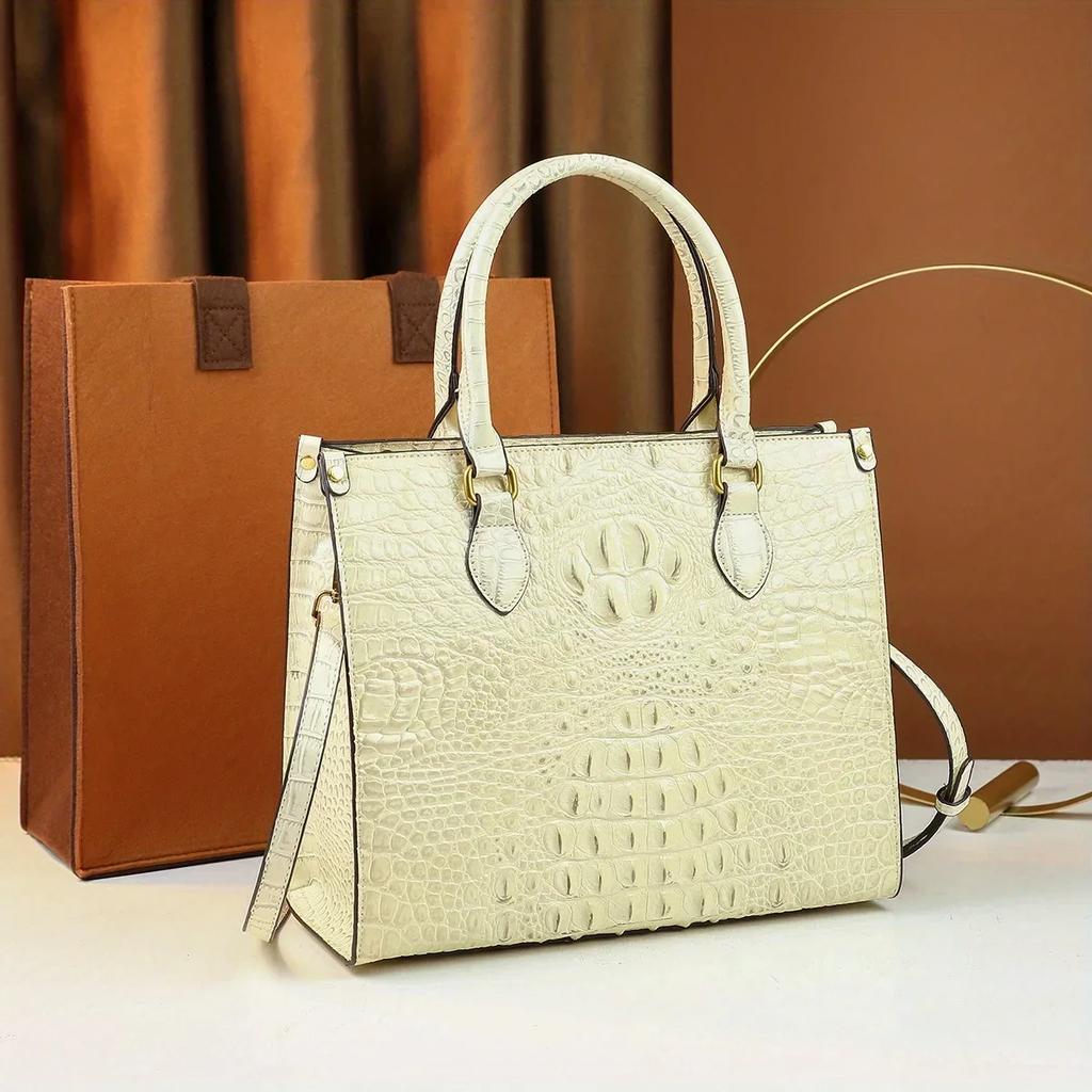 Standard Crocodile Shoulder Bag  Crossbody Tote Bag with Large Capacity  Women's Bag  Daily Traveler Bag  New Fashion