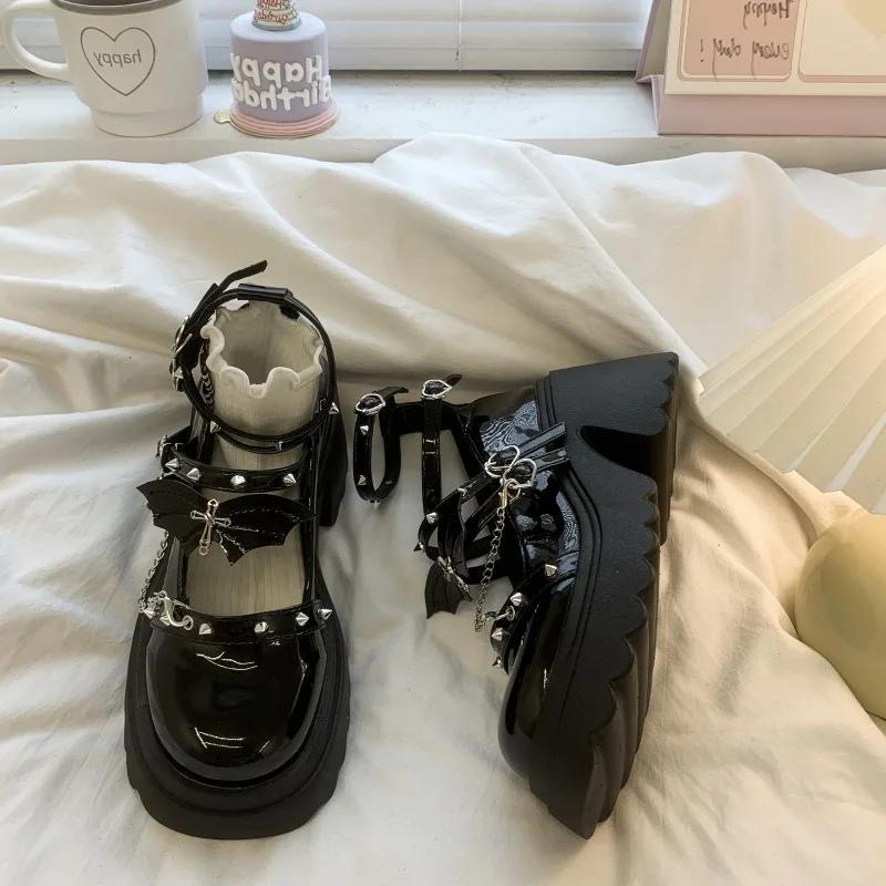 Fashion Ladies Shoes Buckle Strap Women's High Heels New Butterfly-knot The Chain Dress Metal Decoration Platform Heels