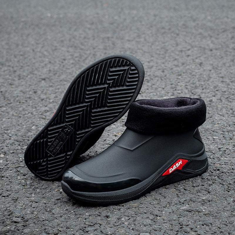 Popular Men's Rain Boots New Waterproof Low Top Rain Boots Lightweight and Non Slip Men's Shoe Versatile Casual Shoe