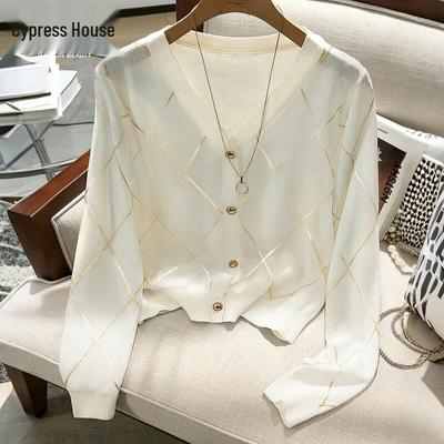 Sibaishe Women's V-Neck Knit Cardigan