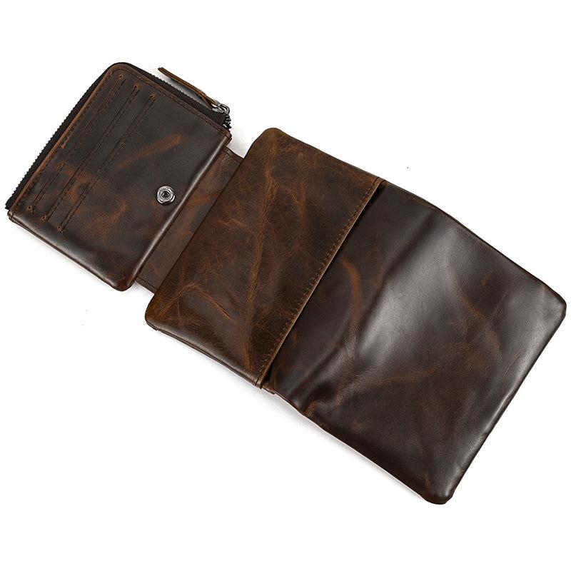 Genuine Cowhide Men Wallet Trifold Short Wallet with Coin Pocket Multi Card Slots Real Leather Coin Purse for Men Daily Use