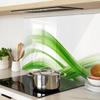 Tempered Multifunctional Decorative Glass Board Abstract Wave Pattern 80x52 cm
