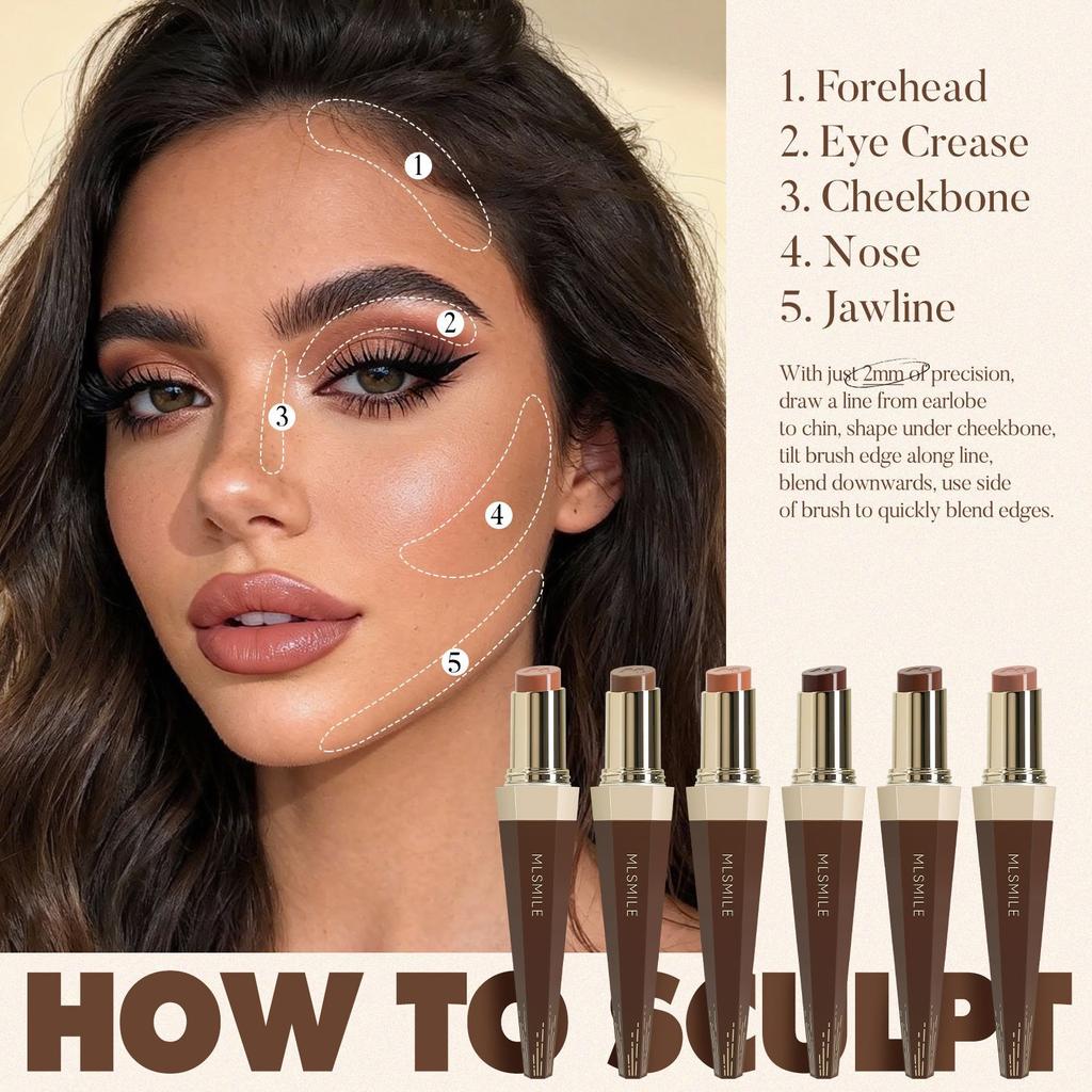 MLSMILE scepter beauty stick set, multi-functional brightening highlight three-dimensional modification facial contour stick