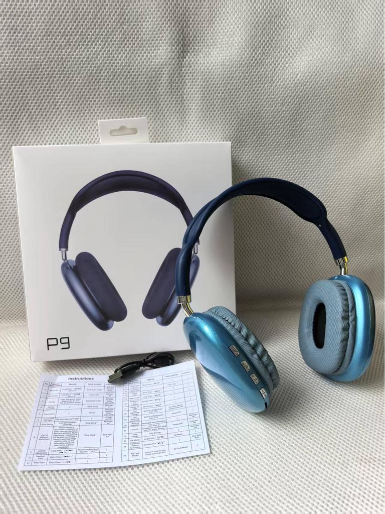 Bluetooth Over-Ear P9 Headset: Wireless Heavy Bass Sports & Gaming Earphones
