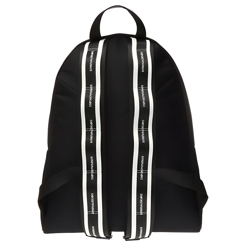 Emporio Armani White Logo Fabric Backpack Men Backpacks Black Y4O236-YMO5V-81073
