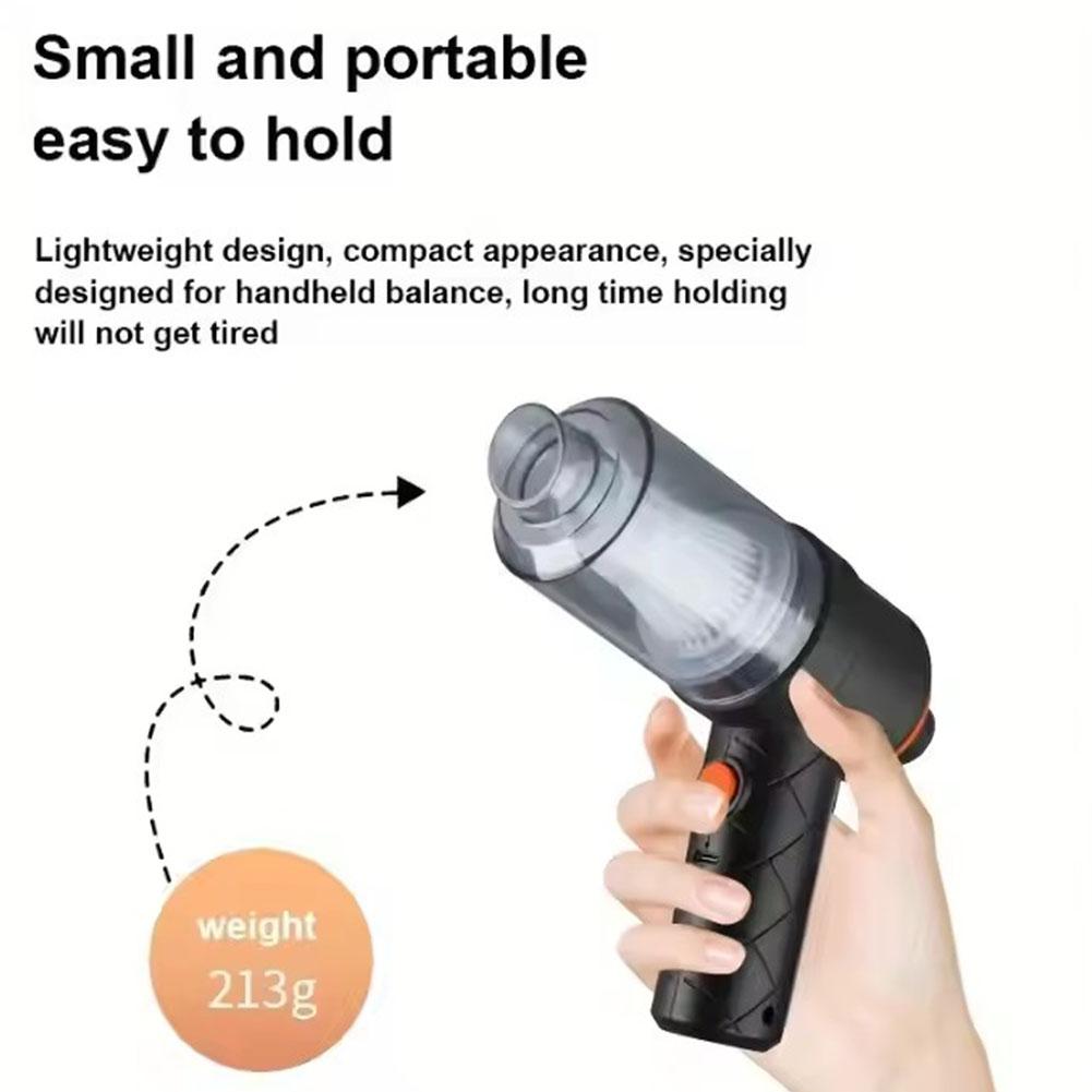 Car vacuum cleaner with suction and blowing function, portable, wireless charging, high-power, handheld vacuum cleaner for home