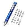 Magnetic 8-in-1 Pen-style Screwdriver with High-Density Bits