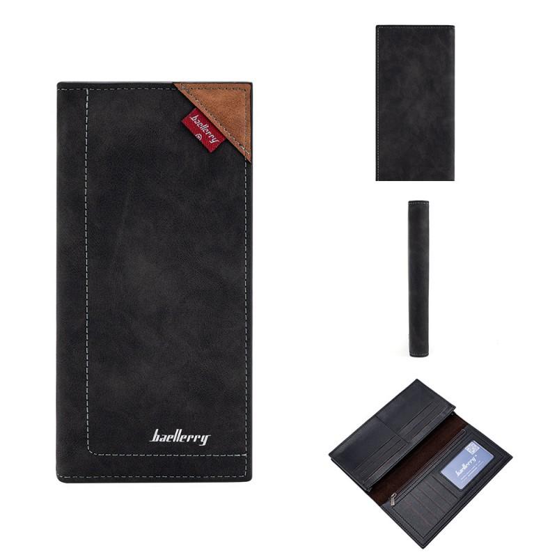 New Men s Long Korean Version Multi Slot Business Wallet With Double Fold Zipper 19X9X2 чёрный