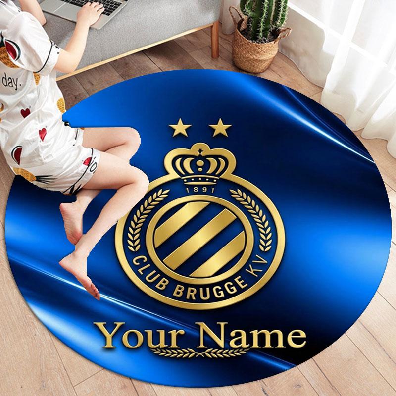 Club Brugge KV Custom Name Round Area Rug,Carpet Rug for Living Room Bedroom Sofa Playroom Decor,Non-slip Floor Mat