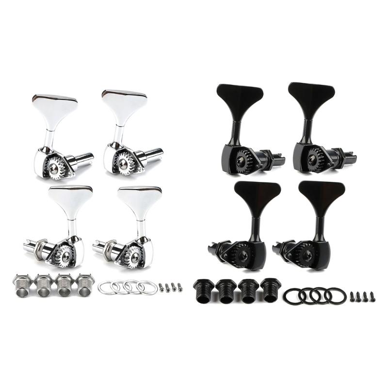 Electric Bass Tuner Peg 4 String Bass Machine Head Knobs Open Gear Bass Tuning Pegs for Electric Guitar Bass Hardware