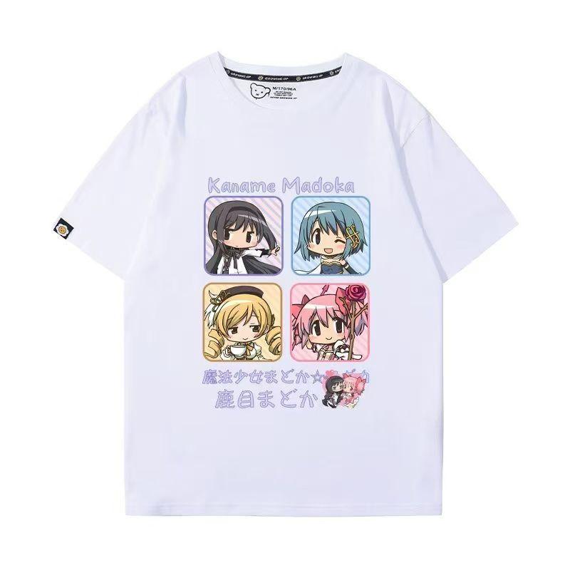 

Japanese Anime Puella Magi Madoka Magica Series Print Tshirt Summer Short Sleeve Tee Unisex Women Tops Daily Clothing T Shirts 3XL