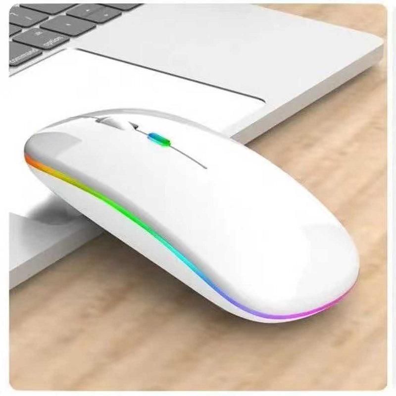 Dual Mode Silent Bluetooth & 2.4G Wireless Mouse for Apple Laptops - Rechargeable, Office-Ready, Glowing Design