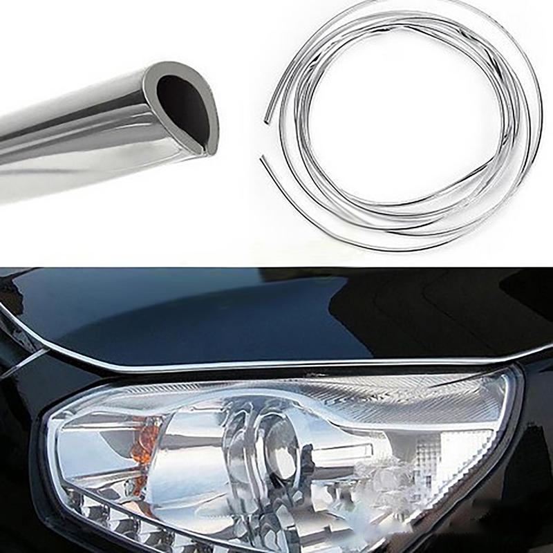 

6M Car Door Chrome Moulding Trim Strip Edge Scratch Guard Protector Cover Strip Roll Chrome Styling Moulding Trim Strip серебряный