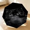 Black Cat 8 Ribs 3Fold Black Glue Uv Protection Umbrella Sun Protection Rainproof Compact Folding Umbrella For Travel Daily Use C924634