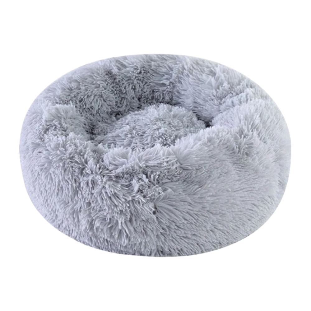 

Plush Pet Cat Nest - Home Round Warm Pet Bed Detachable Washable Cat Dog Nest, for Indoor Kitten Puppy All Season Use,Home Decor 40cm серый