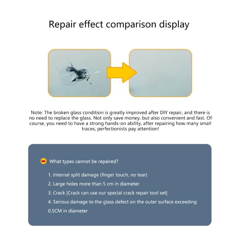Quick Fix Windshield Chip Repair Kit to Repair Scratches Cracks with Suction Cup Curing Light Efficiency Repair Kit