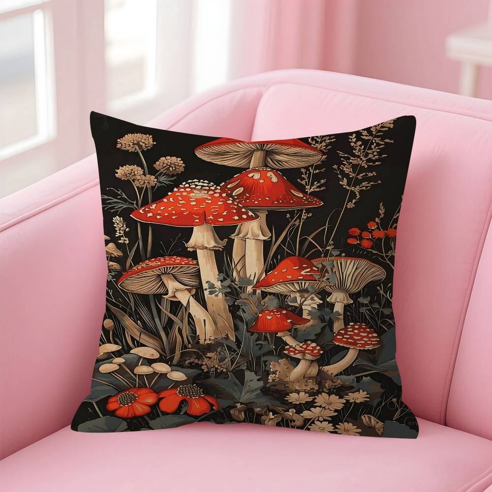 Mushroom Personalized Pillow Cover Kids Bedroom Wild Party Decor Pillowcase Kid Birthday Shower Gift