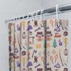 Outdoor Adventure Shower Curtain Campfire Patterns Decorative Waterproof Shower Panel Hiking Travel Camping Gear Set For Home Ba