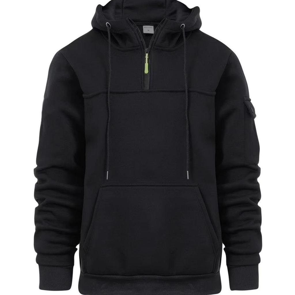 Frühlings- und Herbst Herren Lockerer Hoodie Hoodie Halbreißverschluss Pullover Herren Sport- und Freizeit-Hoodie