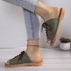 Large Size Women's Slippers, Summer Lace-up Fish Mouth Slippers, Flat Casual Sandals For Outer Wear