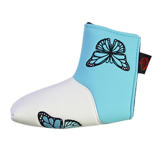 

Чехол для гольф-клюшки Защитная клюшка для гольфа с магнитным замком Водонепроницаемая ткань Вышивка бабочки Тонкая строчка Чехол для гольф-клюшки Аксессуары L белый