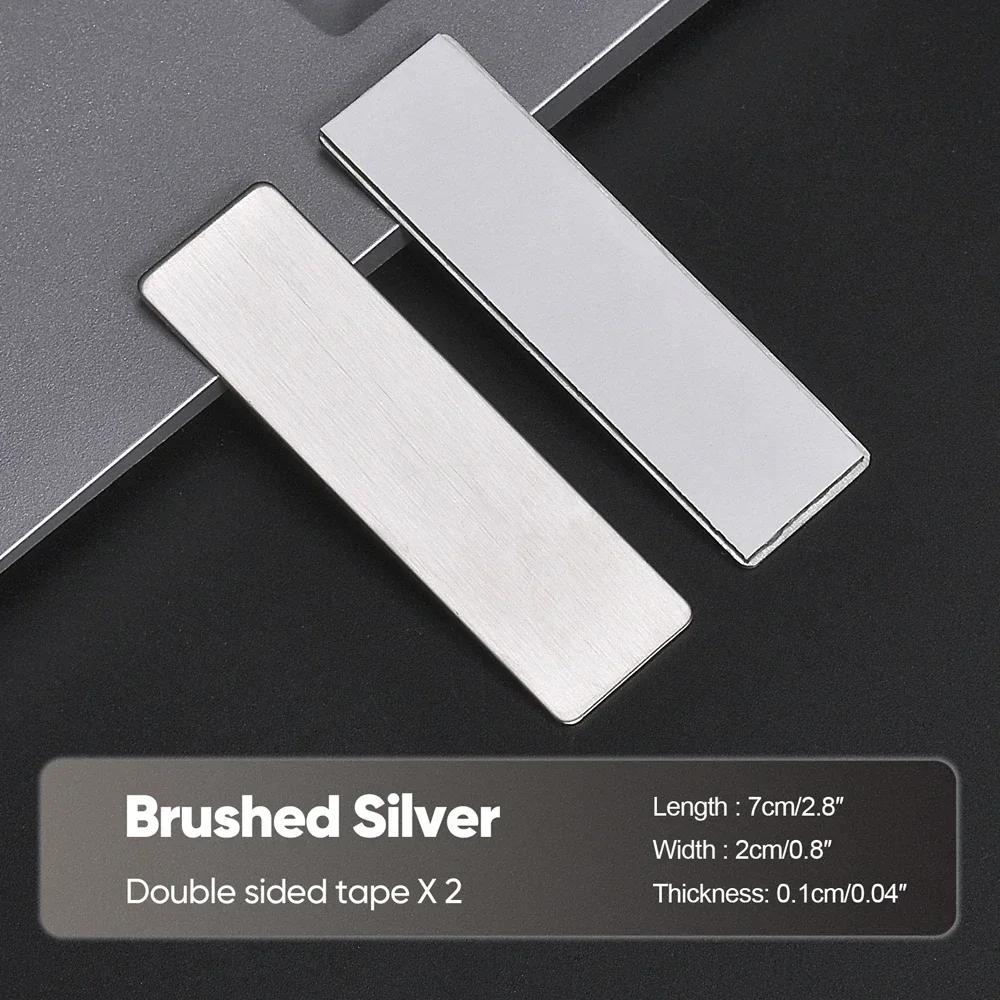 

5PCS 7X2Cm 7.5X2.5CM Free Personalize DIY Name Plate With Black Engraved Text Title LOGO Brushed Metal Pin Holder Steel Name Tag 70X20X1MM 5PCS