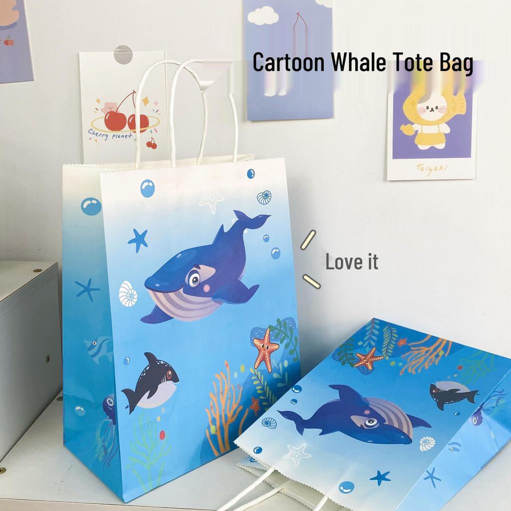 Cute Cartoon Kraft Paper Tote for Jewelry & Small Gifts