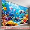 2D Flat Banner 1 Piece of Polyester Fabric Background Cloth Underwater Theme In Ocean Blue Tonezyc