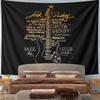 Electric Guitar Rock Song Names Tapestry Wall Hanging Vintage Music Decor for Bedroom Music Room Man Cave Gift