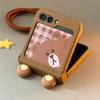 Ins Korea Cute Cartoon Bear Ears Case for Samsung Galaxy Z Flip7 Flip 6/5/4/3 for Motorola Razr 60 40 50 Ultra Japan Anime Cover