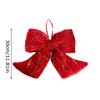 1PC Red Fireplace Bows with Glitter Surface Wreath Hanging Pendants Home Big Christmas Cloth Bows Ornaments Party 3 Sizes