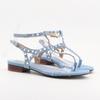 Fashion Denim Rivets Clip Toes Flip-flops Women Pointed Toe Wedges Buckle Slide Sandals Summer Comfort Open-toe Narrow Band Roman Shoes