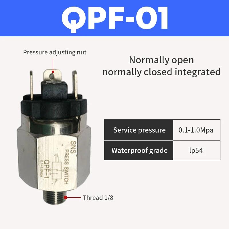 QPM11-NC QPM11-NO 1/4" 1/8'' Pressure Switch Wire External Thread Nozzle Micro Pressure Adjustable Diaphragm Hydraulic Switch