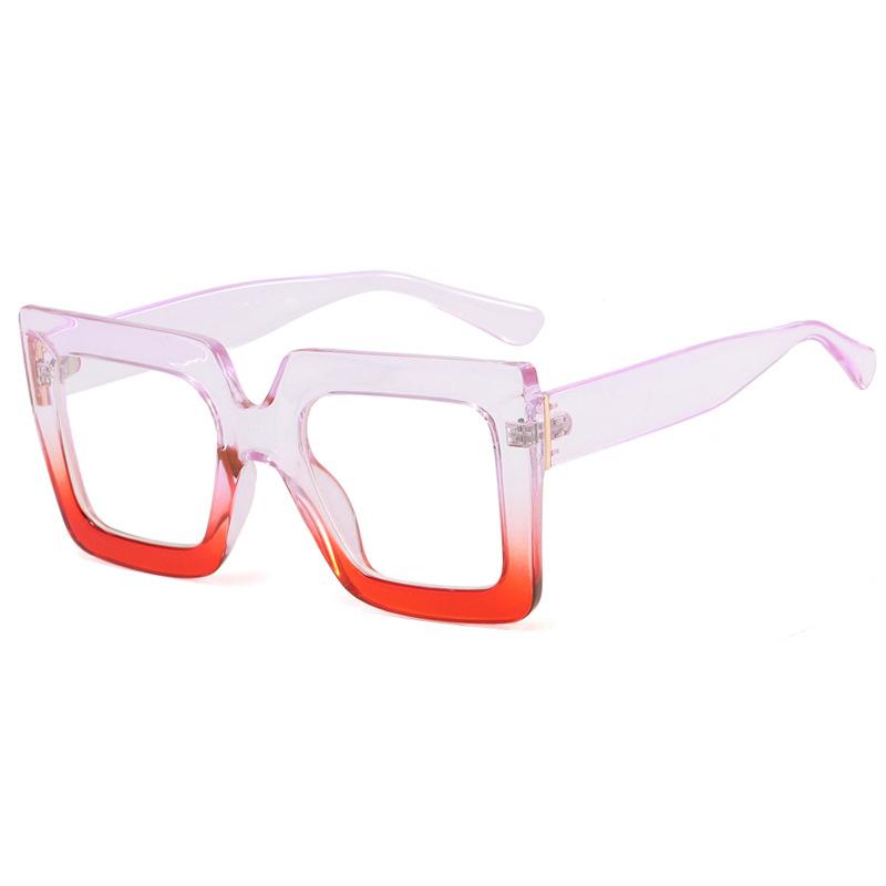 

Trendy Square Sun Glasses Frame Oversized Frame Simple Anti-Blue Light Ins Shape Glasses Frame Gradient Sunglasses Female only 1pcs sunglasses