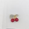 High-End Japanese Cherry Brooch - Cute, Anti-Exposure Pin with Korean Oil Drop Design for Ladies