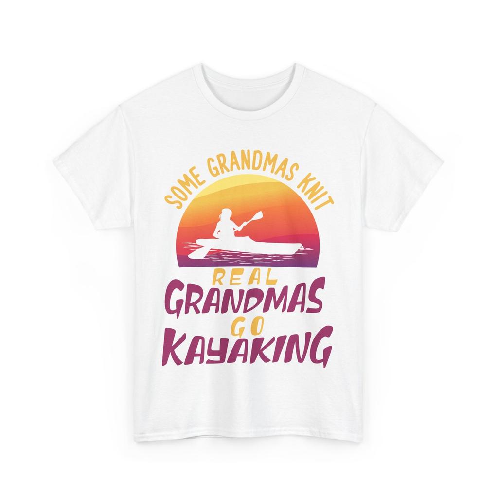 Kayak Grandma T-Shirt Mens Womens Tees Top, Real Grandmas Go Kayaking Granny Kayaker Funny Shirt
