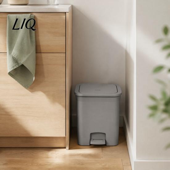 Double Open Lid Wastebasket Pedal Trash Can, with Dual-mode Lid, Easy Access Garbage Modern Bathroom Waste Can Odor-proof Slim Solid Color Basket, for