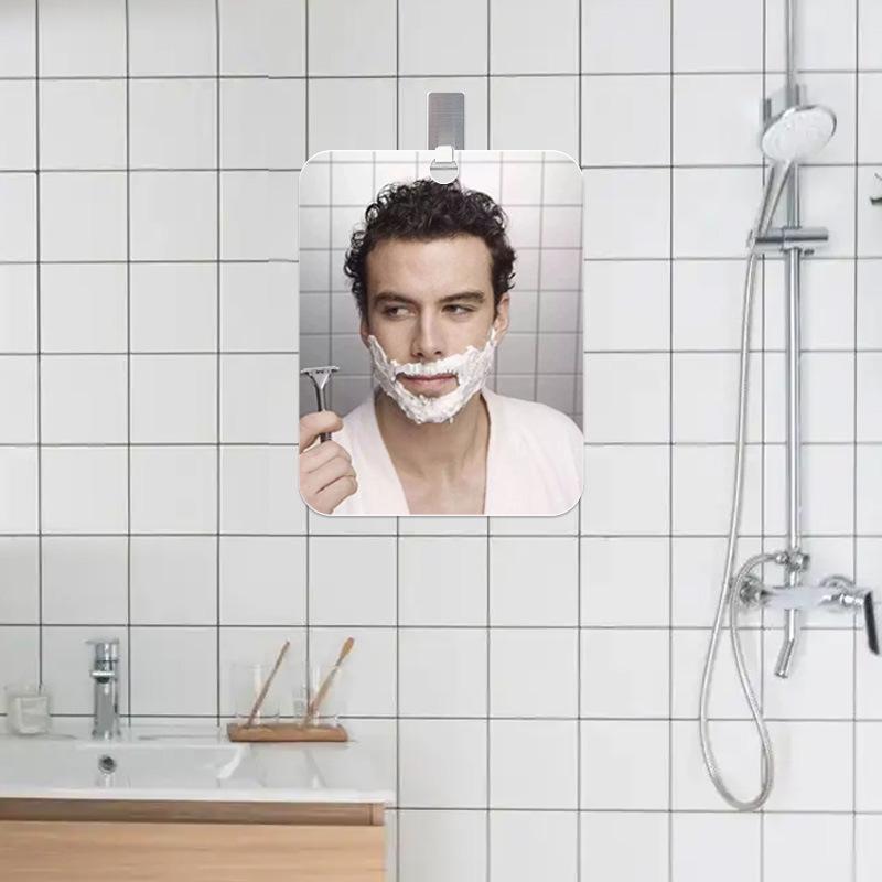 Portable Anti-Fog Shaving & Makeup Mirror for Shower and Bathroom