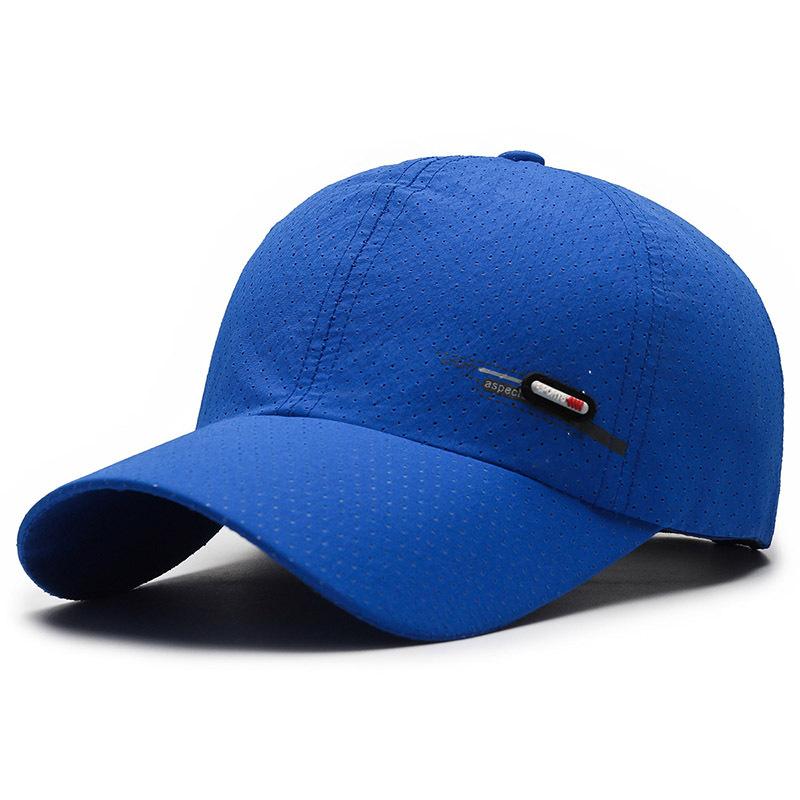

Sport Baseball Cap Breathable Sunshade Hiking Travel Golf Cap Summer Quick Dry Sweat Absorb Adjustable Unisex Running Hat синій