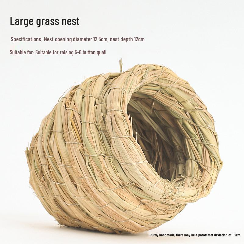 Cockatiel Egg-Laying Nest: Handwoven Tiger Grass Insulated Bird Nest for Warmth and Comfort