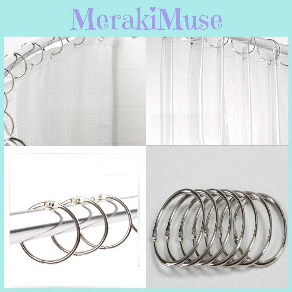 Metal Modern Minimalist Shower Curtain Hook Rings With Open Ends Decor Accessory
