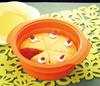 Wahei Freiz Microwave Cooker Silicone Steamer RakuCHIN! Silicone Medium, Orange, RR-5352