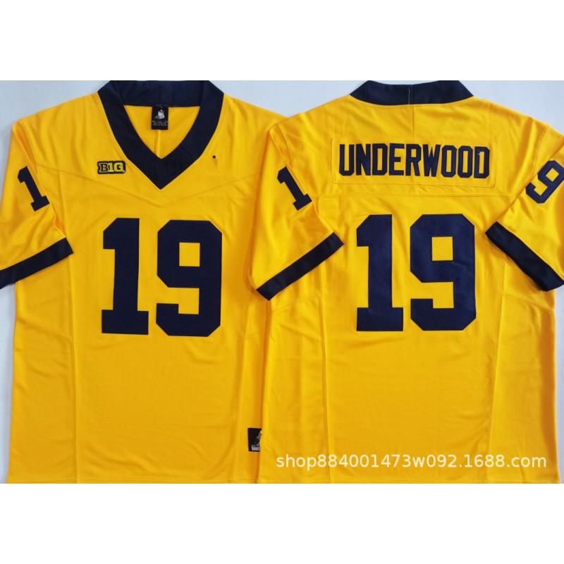 Michigan Wolverines College Football Jersey Mens Cotton Blend Embroidered Team Uniform Rugby Sports Fans