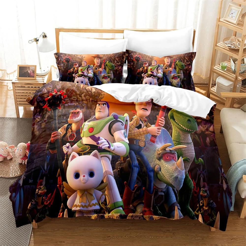 Cartoon Toy Story Duvet Cover Pillowcase Bedding Set Adult Boy Girl Bedroom Decoration Children Gift Single Double Large Size