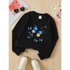 European sizes Crewneck Sweatshirt for Girls with Wing Pattern, Soft Comfy Sports & Casual Wear for Children & Teens