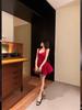Elegant French Rose Bow Knot Dress - Slimming Waist, Summer Short Skirt for Special Occasions
